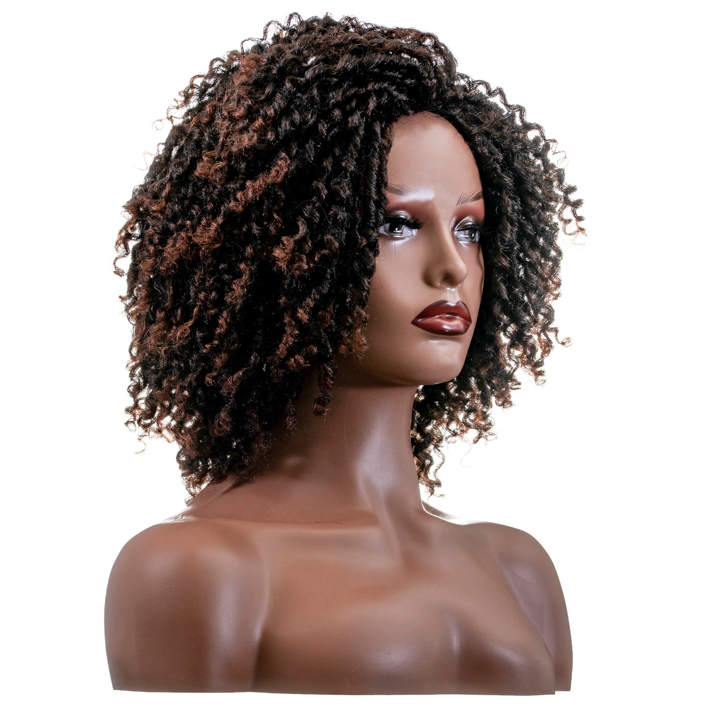 Dreadlock Wig Short Twist Wigs for Black Women Afro Curly Synthetic Wig 1B/30