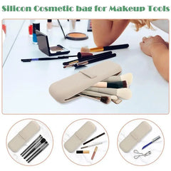 Travel Makeup Brush Holder, 1 Piece Creative Silicone Cosmetic Bag for Makeup Tools Organizer, Portable Makeup Bag, Makeup Accessories