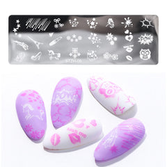 Nail Art Stamper, Nail Stamper Kit, Nail Stamping Plate Clear Silicone Nail Stamper French Tip Nail Stamp with Template Scraper Nail Plates,Stamper for Nails with 5PCS Stamping Plates