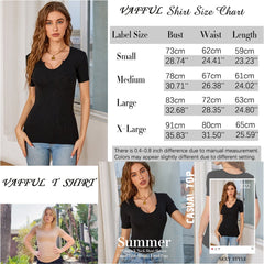 Womens Short Sleeve T Shirts Tops V Neck Summer Short Sleeve Sexy Shirts Casual Slim Fitted Short Sleeve T Shirts for Women Summer Basic Top Tees T-Shirt for Women Gray