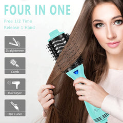 One-Step Hair Dryer Brush & Volumizer Hot Air Brush, Green Blow Dryer Brush