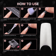 500Pcs Clear Half Cover French Nails Natural Acrylic False Nails Medium Press on Fake Nails Tips