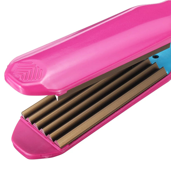 Professional Hair Crimper Curler Wand Dry & Wet Use Ceramic Curling Iron, Gift for Mother'S Day, Rose Red