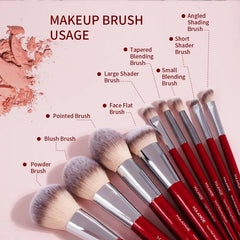 Makeup Brush Set, 9Pcs Versatile Soft Makeup Brushes for Foundation, Powder, Concealers, Eye Shadows, Blush, Lip Balm, Brushes with Soft Bristles for Beginners, Makeup Accessories, Makeup Set