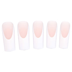Artificial Nails, 156 Modern French Thick White Tip, File & Glue Included, 30 Nails