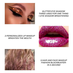 Glitter Eyeshadow Palette, High Pigmented Shimmering Eyeshadow Powder, Long-Lasting Eye Shadow Cosmetics for All Styles & Occasions, Makeup Tool, Makeup Accessories