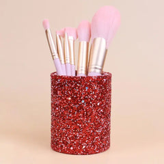 Glitter Makeup Brush Organizer, 1 Count Dust-Proof Makeup Brush Storage Box, Multi-Use Makeup Accessories for Home, Makeup Brush Holder, Makeup Brush Storage Box