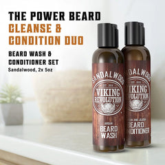 - Beard Wash & Beard Conditioner - Beard Shampoo & Beard Oil - Sandalwood, 10 Oz