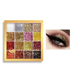 Glitter Eyeshadow Palette, High Pigmented Shimmering Eyeshadow Powder, Long-Lasting Eye Shadow Cosmetics for All Styles & Occasions, Makeup Tool, Makeup Accessories