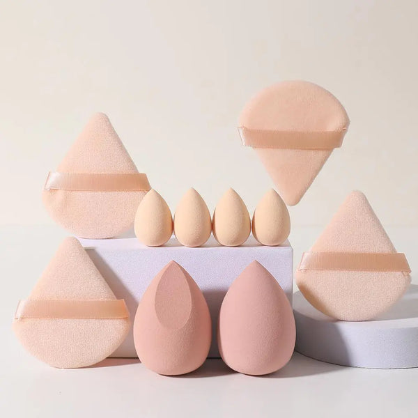 Makeup Sponge & Puff Set, 10Pcs Versatile Powder Puffs & Beauty Blenders for Liquid Foundation, Loose Powder, Concealer, Cream, Makeup Tool Makeup Accessories
