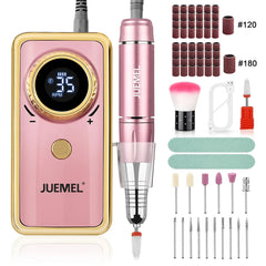 Portable Electric Nail Drill 35000 RPM,  Electric Nail File 2600Mah,Forward/Reverse Rotation 36W Nail Drill Machine for Gel Nails,Acrylic,Manicure,Pedicure,Polishing Shape,Nail Drill Kits 120Pcs