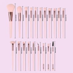 Foundation Makeup Tool Set, Including 20Pcs Versatile Soft Makeup Brushes & 3 Counts Powder Puff & 3 Counts Finger Puff, Lightweight Smooth Makeup Accessories, Summer Gifts