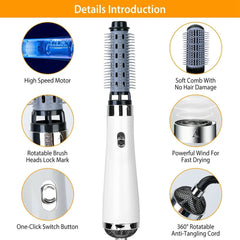 Hair Blow Dryer Volumizer Straightener Curler Comb Hot Air Brush 3 in 1 NEW