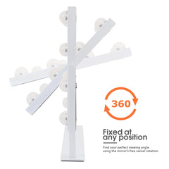 14''X18'' Vanity Makeup Mirror with Lights Tabletop Metal White