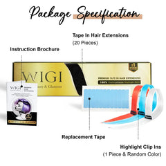 WIGI Tape in Hair Extensions Real Human Hair Straight Seamless Skin Weft Tape Hair Extensions Natural Black Hair Extensions 50G/Pack 20Pcs