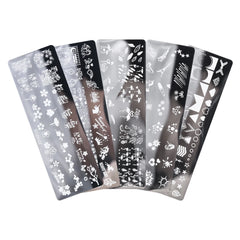 Nail Art Stamper, Nail Stamper Kit, Nail Stamping Plate Clear Silicone Nail Stamper French Tip Nail Stamp with Template Scraper Nail Plates,Stamper for Nails with 5PCS Stamping Plates