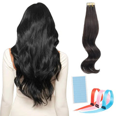 WIGI Tape in Hair Extensions Real Human Hair Straight Seamless Skin Weft Tape Hair Extensions Natural Black Hair Extensions 50G/Pack 20Pcs