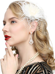 Fascinators 20S Gatsby Flapper Acessories Art Deco Party Accessory Peacock Feather Headpiece