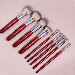 Makeup Brush Set, 9Pcs Versatile Soft Makeup Brushes for Foundation, Powder, Concealers, Eye Shadows, Blush, Lip Balm, Brushes with Soft Bristles for Beginners, Makeup Accessories, Makeup Set
