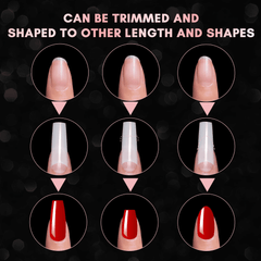 500Pcs Clear Half Cover French Nails Natural Acrylic False Nails Medium Press on Fake Nails Tips