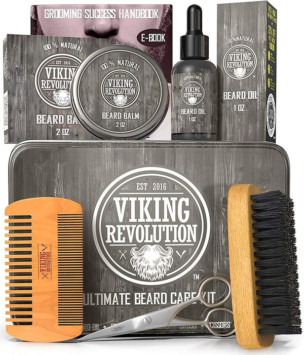 - Beard Care Kit for Men - Ultimate Grooming Kit with Beard Balm, Beard Oil, Beard & Mustache Scissors
