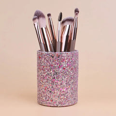Glitter Makeup Brush Organizer, 1 Count Dust-Proof Makeup Brush Storage Box, Multi-Use Makeup Accessories for Home, Makeup Brush Holder, Makeup Brush Storage Box