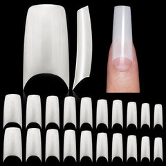 500Pcs Clear Half Cover French Nails Natural Acrylic False Nails Medium Press on Fake Nails Tips