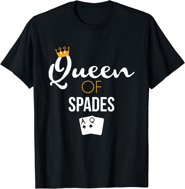Queen of Spades T-Shirt Card Game Lover Spades Player Gift T-Shirt