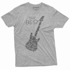 Men'S Guitar Player T-Shirt Music Band Country Rock Jazz Shirt Legendary Guitarists Tee (Medium Grey)