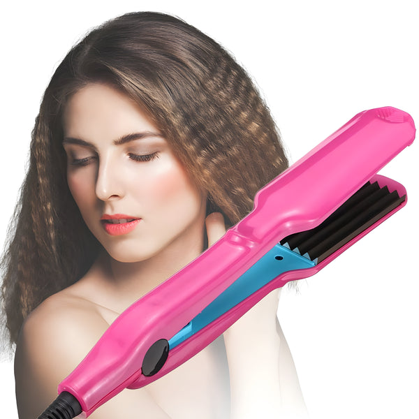 Professional Hair Crimper Curler Wand Dry & Wet Use Ceramic Curling Iron, Gift for Mother'S Day, Rose Red