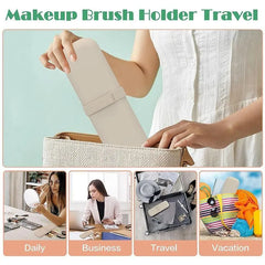 Travel Makeup Brush Holder, 1 Piece Creative Silicone Cosmetic Bag for Makeup Tools Organizer, Portable Makeup Bag, Makeup Accessories