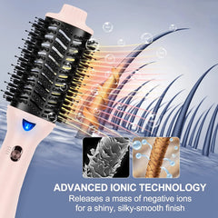 One-Step Blow Dryer Brush & Volumizer Hot Air Brush, Pink Hair Dryer Brush