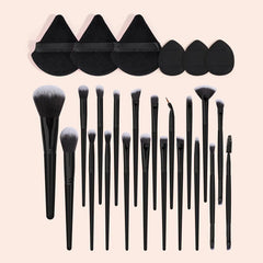 Foundation Makeup Tool Set, Including 20Pcs Versatile Soft Makeup Brushes & 3 Counts Powder Puff & 3 Counts Finger Puff, Lightweight Smooth Makeup Accessories, Summer Gifts