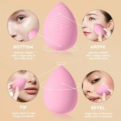 4Pcs Makeup Sponge Set, Versatile Powder Puffs for Contouring Blending & Facial Detailing Tool, Makeup Accessories