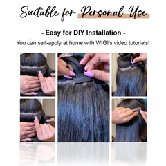 WIGI Tape in Hair Extensions Real Human Hair Straight Seamless Skin Weft Tape Hair Extensions Natural Black Hair Extensions 50G/Pack 20Pcs