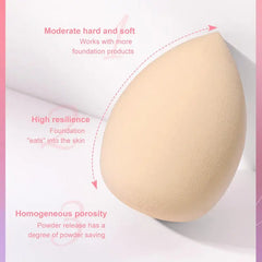 10Pcs Mixed Shaped Soft Makeup Sponge & Powder Puff Set, Professional Makeup Tool for Foundation, Powder, Makeup Accessories
