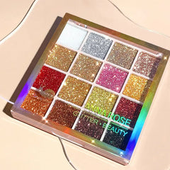 Glitter Eyeshadow Palette, High Pigmented Shimmering Eyeshadow Powder, Long-Lasting Eye Shadow Cosmetics for All Styles & Occasions, Makeup Tool, Makeup Accessories
