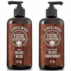 - Beard Wash & Beard Conditioner - Beard Shampoo & Beard Oil - Sandalwood, 34 Oz