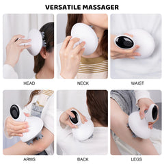 FEBFOXS Scalp Massager,Electric Head Massager for Hair Growth,Portable Hair Massager with 84 Kneading Massage Nodes for Deep Clean and Stress Relax - White