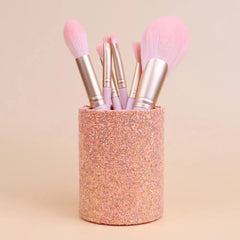 Glitter Makeup Brush Organizer, 1 Count Dust-Proof Makeup Brush Storage Box, Multi-Use Makeup Accessories for Home, Makeup Brush Holder, Makeup Brush Storage Box
