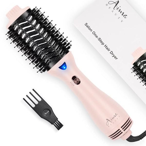 One-Step Blow Dryer Brush & Volumizer Hot Air Brush, Pink Hair Dryer Brush