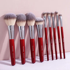 Makeup Brush Set, 9Pcs Versatile Soft Makeup Brushes for Foundation, Powder, Concealers, Eye Shadows, Blush, Lip Balm, Brushes with Soft Bristles for Beginners, Makeup Accessories, Makeup Set
