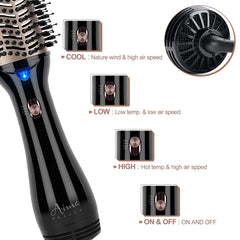 Hair Dryer Brush & One-Step Volumizer Brush Blow Dryer, Oval Blow Dryer Brush, Black