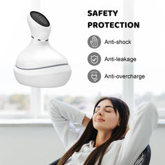 FEBFOXS Scalp Massager,Electric Head Massager for Hair Growth,Portable Hair Massager with 84 Kneading Massage Nodes for Deep Clean and Stress Relax - White