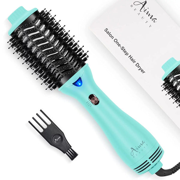 One-Step Hair Dryer Brush & Volumizer Hot Air Brush, Green Blow Dryer Brush