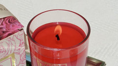 HB Botanicals Luxury Candle Rose Sauvage Wild Rose Highly Scented Soy Candle with Rosé Wax. Clean Burn in 7.5 Oz Frosted Gold Glass Gold Embossed Gift Box. Safe Cotton Wick