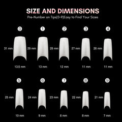 500Pcs Clear Half Cover French Nails Natural Acrylic False Nails Medium Press on Fake Nails Tips