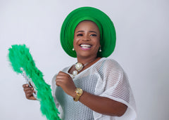 African/Nigerian Style Green Auto Gele Tuban Head Wrap