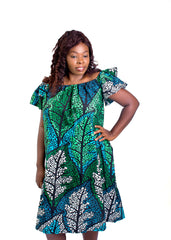 Invigorating Green & Blue Dress