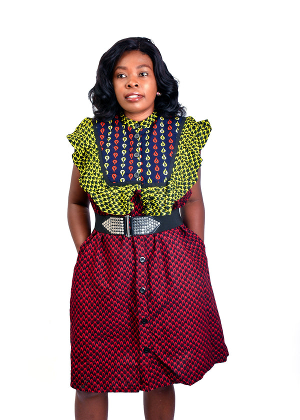 Classy Maroon & Gold Dress